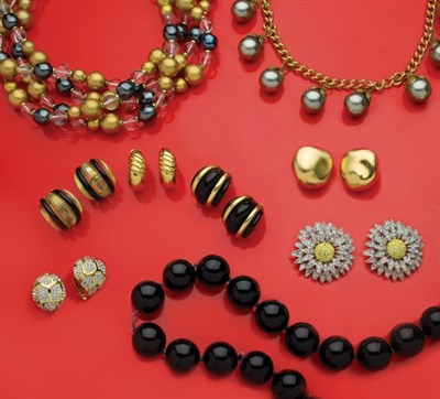 Lot 125 - Six Pairs of Kenneth Jay Lane Earrings and Other Jewelry