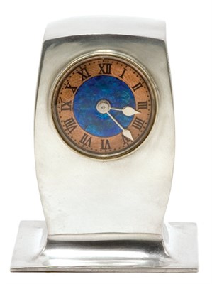 Lot 4393 - Tudric Pewter Desk Clock Of bulbous...