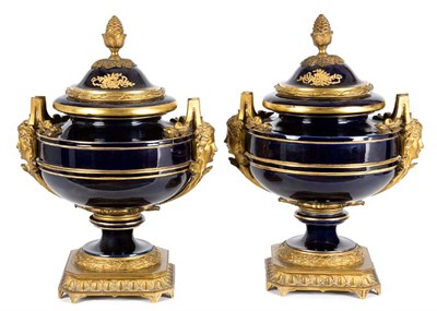 Lot 4336 - Pair of Sevres Style Gilt-Bronze Mounted...