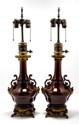 Lot 4216 - Pair of Louis XVI Style Gilt-Bronze Mounted...