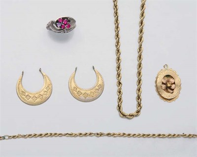 Lot 2038 - Assorted Group of Gold, White Gold and Metal Jewelry