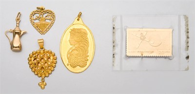 Lot 2096 - Gold Ingot and Group of Assorted Gold and Metal Jewelry