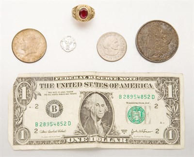 Lot 2002 - Assorted U.S. Coins and Currency and Group of Assorted Jewelry