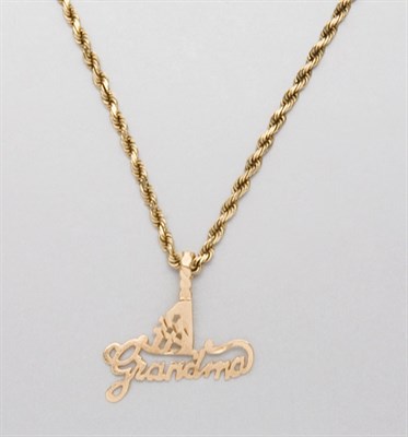 Lot 2082 - Gold and Metal Necklace with Pendant