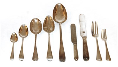 Lot 253 - Assembled George III Sterling Silver Flatware...
