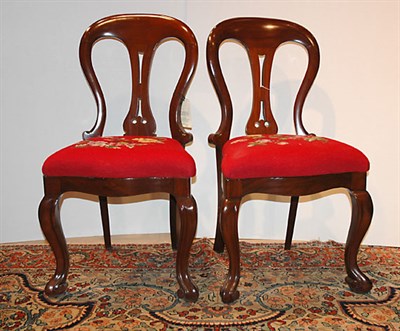 Lot 4572 - Set of Six Victorian Mahogany Side Chairs Each...