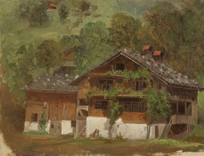 Lot 1029 - German School 19th Century Bavarian Cottage...