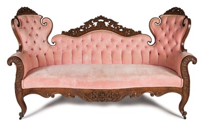 Lot 4561 - American Rococo Revival Mahogany Sofa...