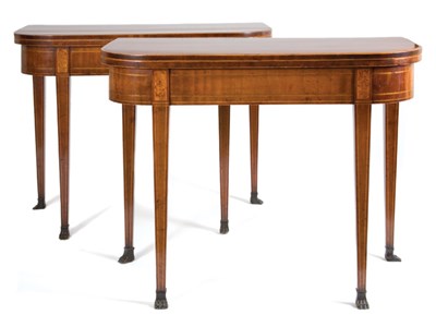 Lot 281 - Pair of George III Inlaid Mahogany Games...