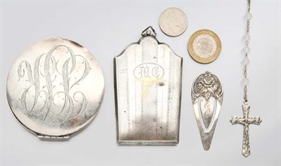 Lot 2054 - Porcelain Dish and Group of Assorted Metal and Silver Cases and Fragments