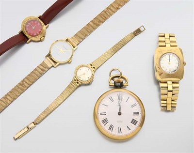 Lot 2098 - Assorted Group of Gold and Metal Jewelry, Wristwatches, Pocket Watch and Foreign and U.S. Coins