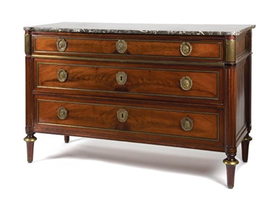 Lot 201 - Louis XVI Brass Mounted Mahogany Commode Late...