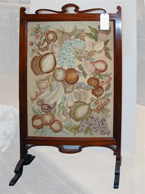 Lot 4380 - Art Nouveau Mahogany Fire Screen Of...