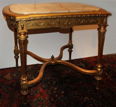 Lot 4556 - Louis XVI Style Gold Painted Center Table Late...