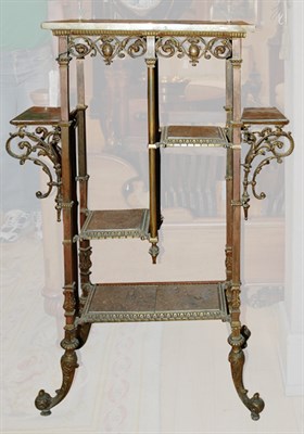 Lot 4461 - Brass and Marble Etagere Late 19th century The...