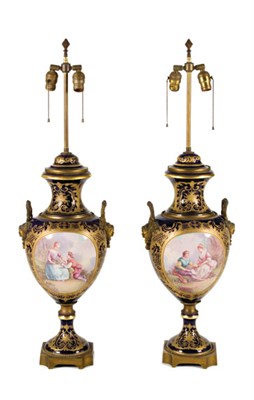 Lot 4500 - Pair of Sevres Style Gilt-Metal Mounted...