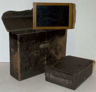 Lot 1331 - Vintage Box Camera With three plates and a...