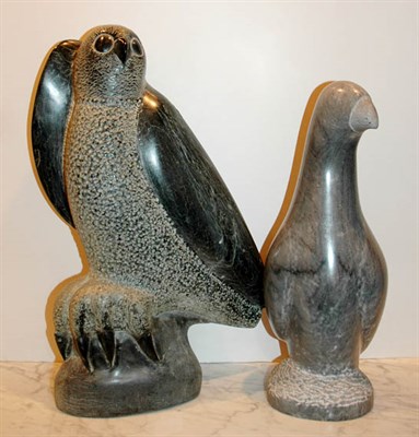 Lot 469 - Two Carved Marble Figures Comprising an owl...