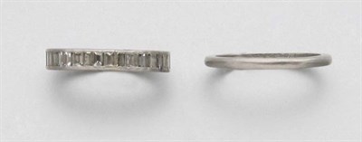 Lot 2409 - Diamond Band Ring and Platinum Guard Ring