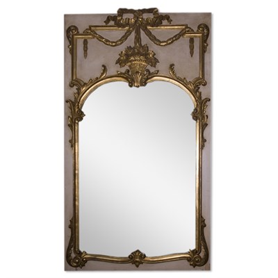 Lot 4126 - Louis XVI Style Painted Trumeau Decorated with...