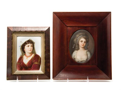Lot 4592 - Framed Continental Porcelain Plaque Late 19th...