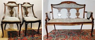 Lot 4250 - Edwardian Marquetry Inlaid Mahogany Salon...