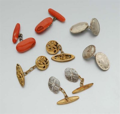Lot 2262 - Five Pairs of Cufflinks