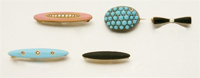 Lot 2860 - Assorted Group of Antique Enamel Bar Pins