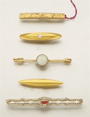Lot 2862 - Assorted Group of Gold and Metal Small Bar Pins