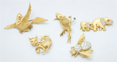 Lot 2865 - Group of Seven Animal Pins