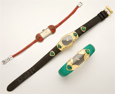 Lot 2837 - Three Leather-Strapped Wristwatches