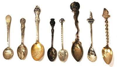 Lot 4281 - Miscellaneous Group of Silver Souvenir Spoons...