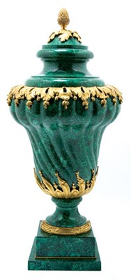 Lot 4257 - Louis XVI Style Gilt-Bronze Mounted Malachite...
