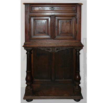 Lot 313 - Continental Baroque Walnut Two-Part Cabinet on...