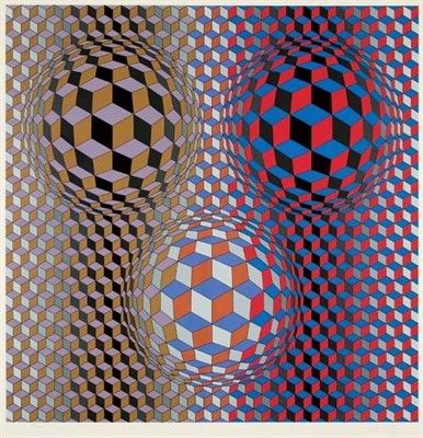 Lot 122 - Victor Vasarely COMPOSITION Color screenprint,...