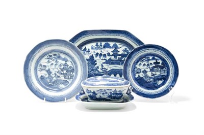 Lot 2119 - Group of Canton Blue and White Porcelain...