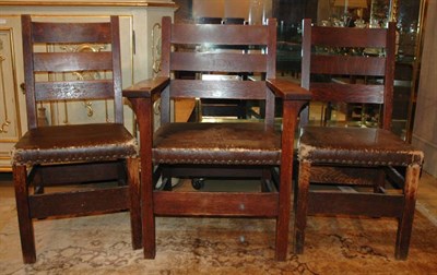 Lot 182 - Set of Six Stickley Oak Dining Chairs...