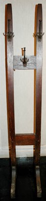 Lot 184 - Stickley Style Oak Coat Rack Height 6 feet.