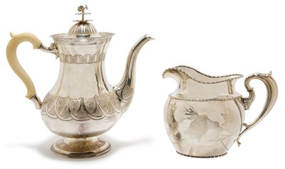 Lot 424A - Continental Silver Coffee Pot; Together with a...