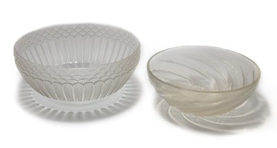 Lot 4418 - Two Lalique Molded Glass Bowls Comprising a...