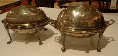 Lot 454 - Two Victorian Silver Plated Bacon Dishes