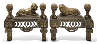 Lot 4195 - Pair of Louis XVI Style Gilt-Bronze Chenets...