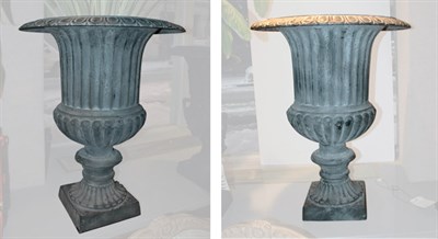 Lot 527 - Pair of Neoclassical Style Gray Metal Garden...