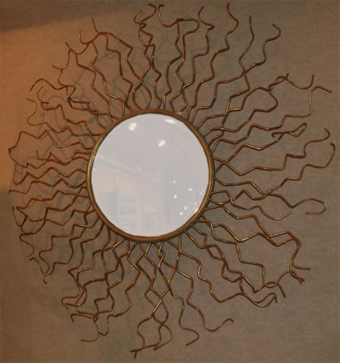 Lot 146 - Gilt-Metal Starburst Mirror Diameter 52 inches.