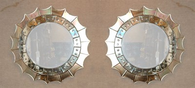 Lot 388 - Pair of Mirror Framed Sunburst Mirrors...