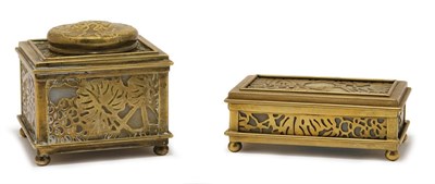 Lot 4377 - Two Tiffany Gilt-Bronze and Favrile Glass Desk...