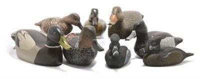 Lot 2164 - Group of Eight Carved and Painted Wood Ducks...