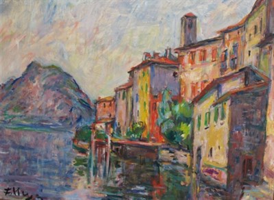 Lot 1066 - Fritz Meyer Swiss, 1900-1967 Sunlit Houses...