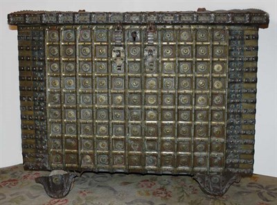 Lot 4549 - Medieval Style Brass and Iron Clad Storage...