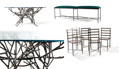 Lot 3180 - Wrought Iron and Glass Oval Dining Table and...